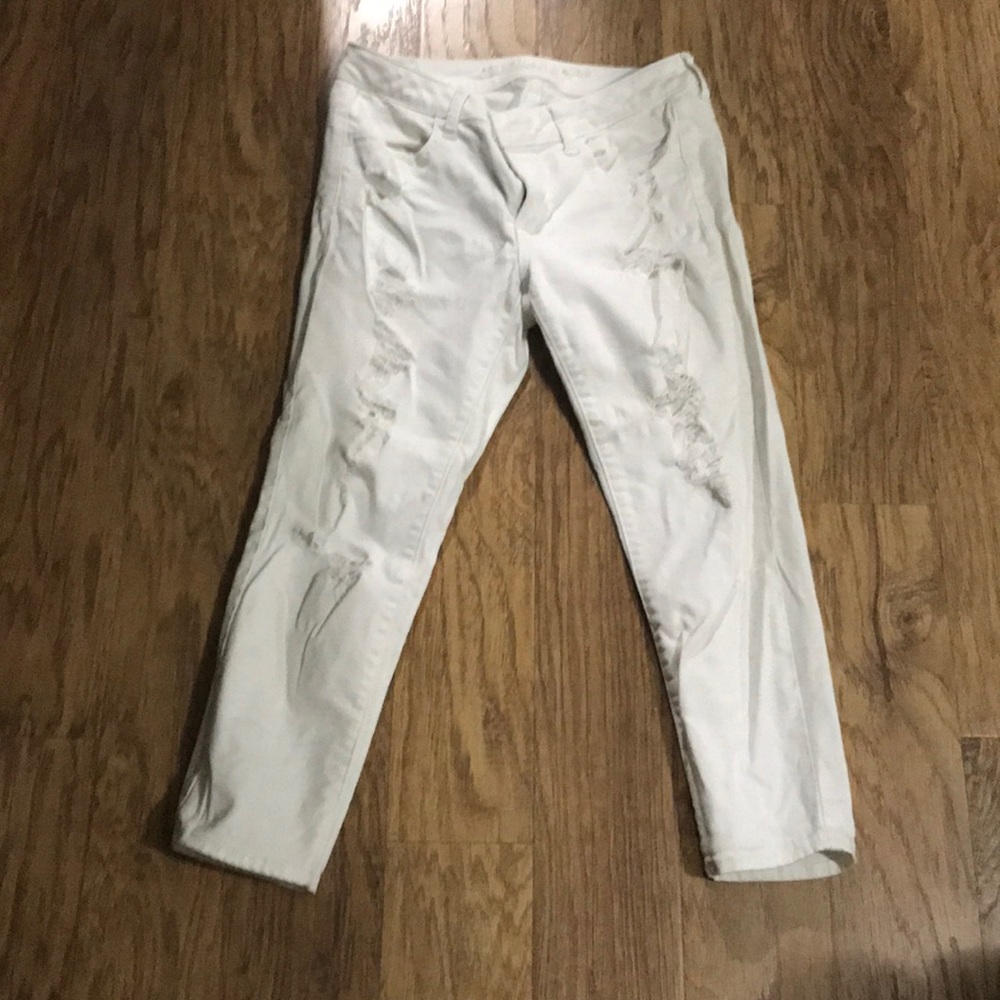 American Eagle Size 8 jegging crop white